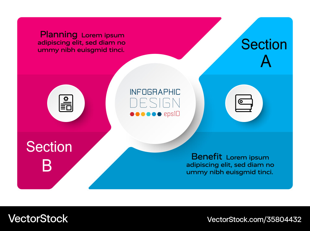 Square design segmentation showing group work vector image
