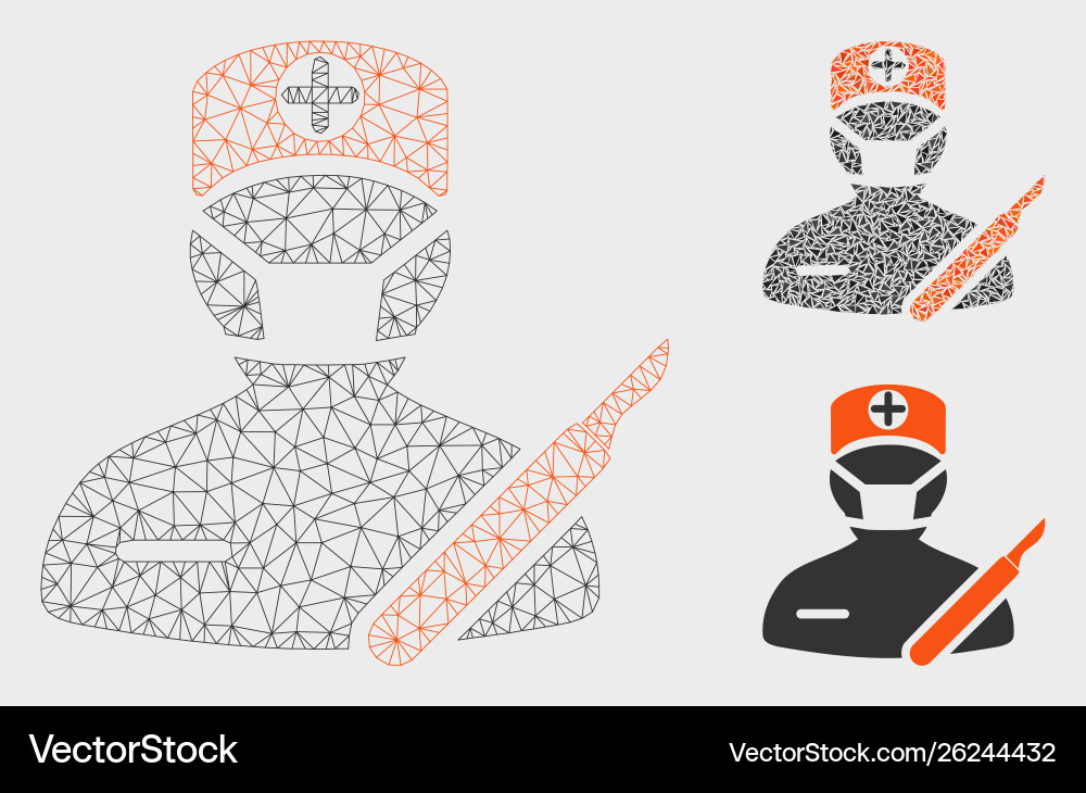 Surgeon mesh network model and triangle Surgeon mesh network model and triangle vector image