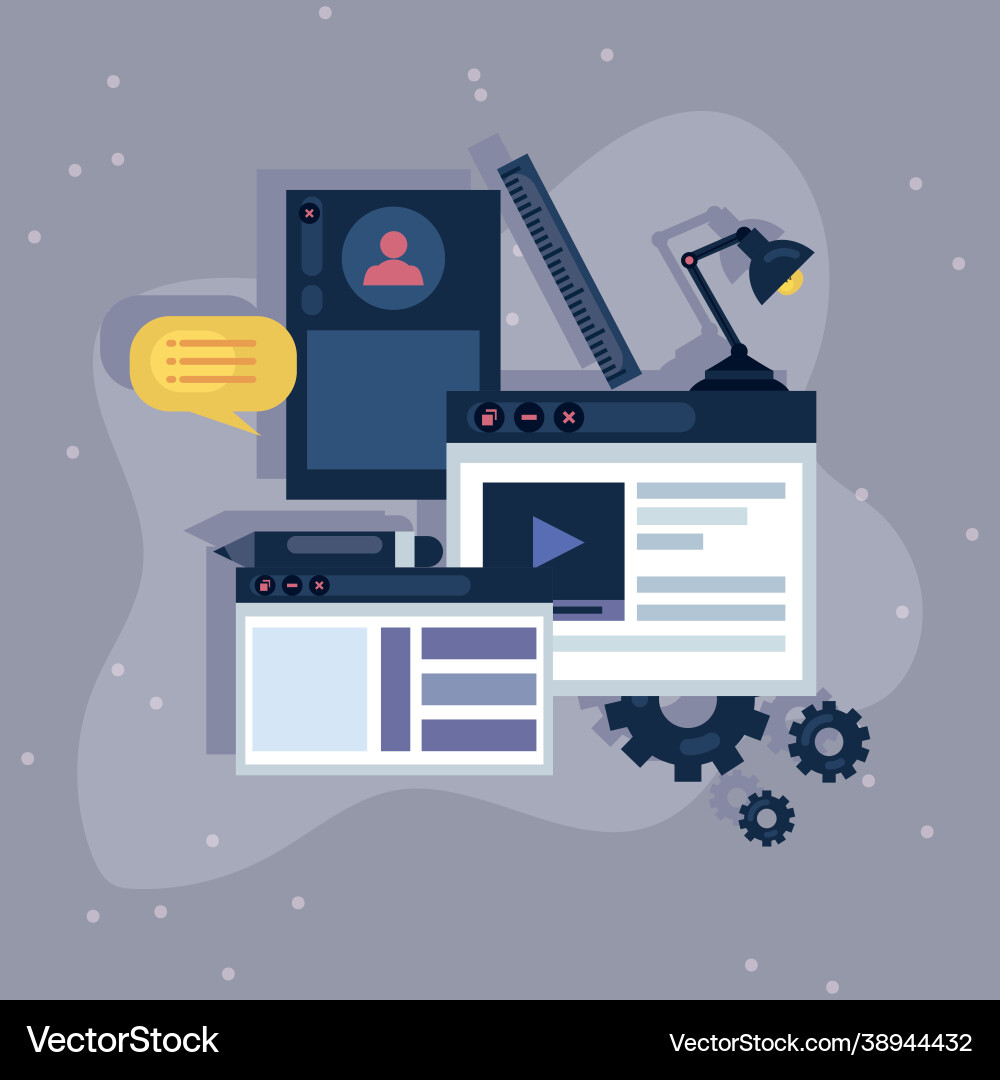 Webpage design items vector image