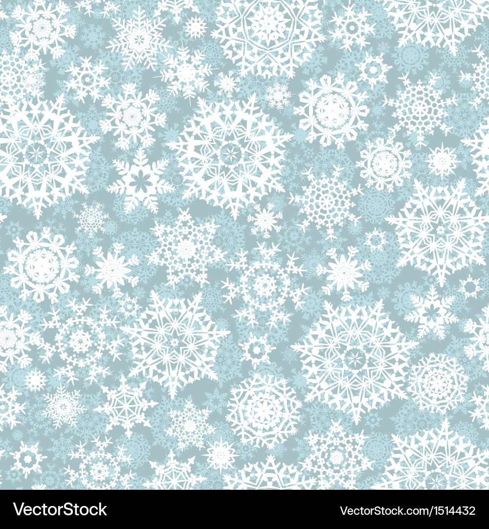 Winter Snowflake Seamless Pattern vector image