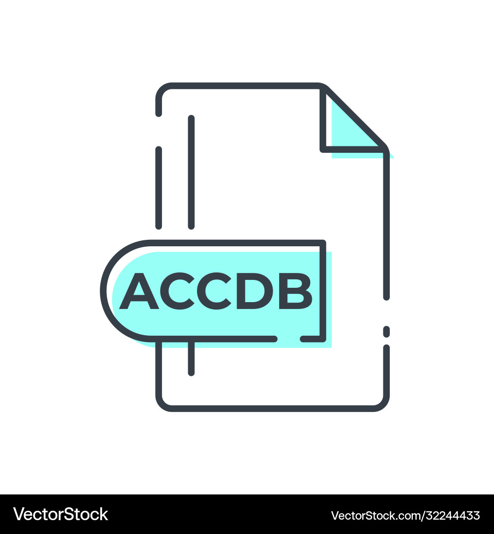 Accdb file format icon extension line Vector Image