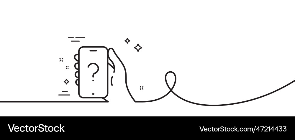 Ask question phone app line icon help support Ask question phone app line icon help support vector image