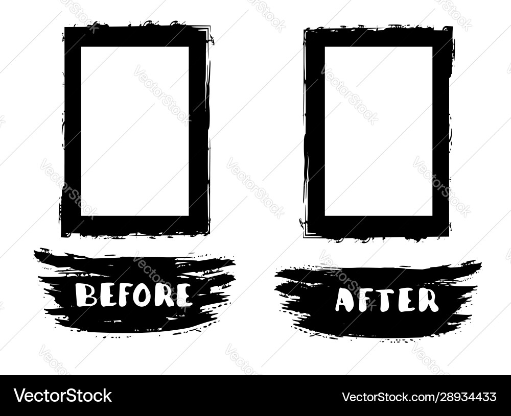 Before and after screen banner with empty space Before and after screen banner with empty space vector image