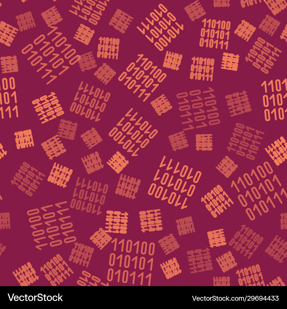 Brown line binary code icon isolated seamless Brown line binary code icon isolated seamless vector image