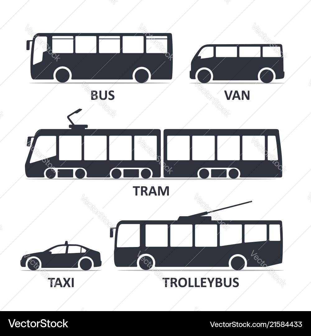 Car type and model objects icons set automobile vector image
