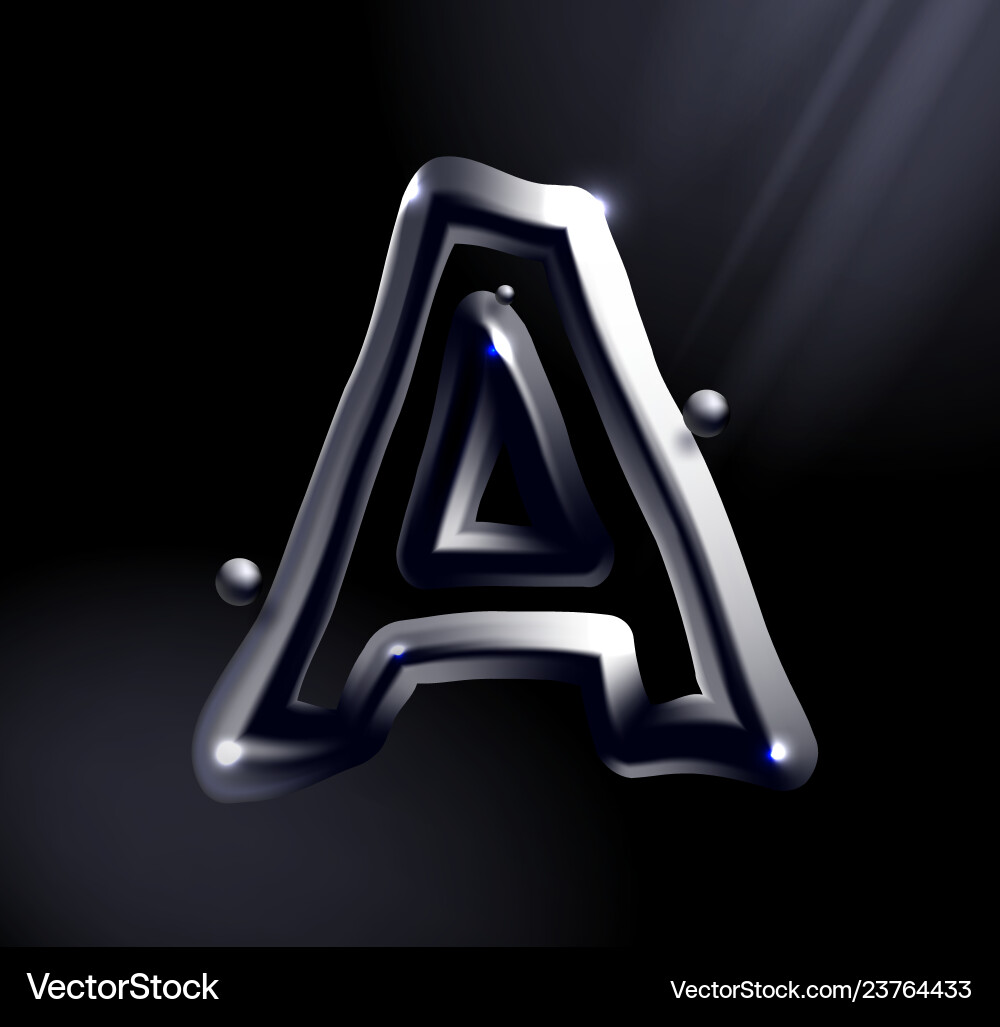 Chrome or lisuid alphabet metallic font effect Chrome or lisuid alphabet metallic font effect vector image