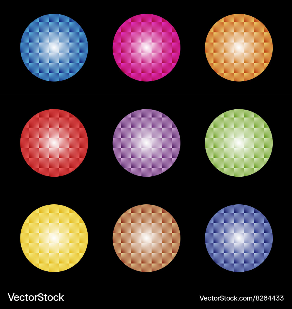 Colored round buttons Vector Image