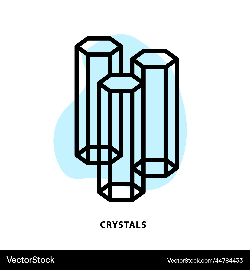 Crystals linear icon design for application Crystals linear icon design for application vector image
