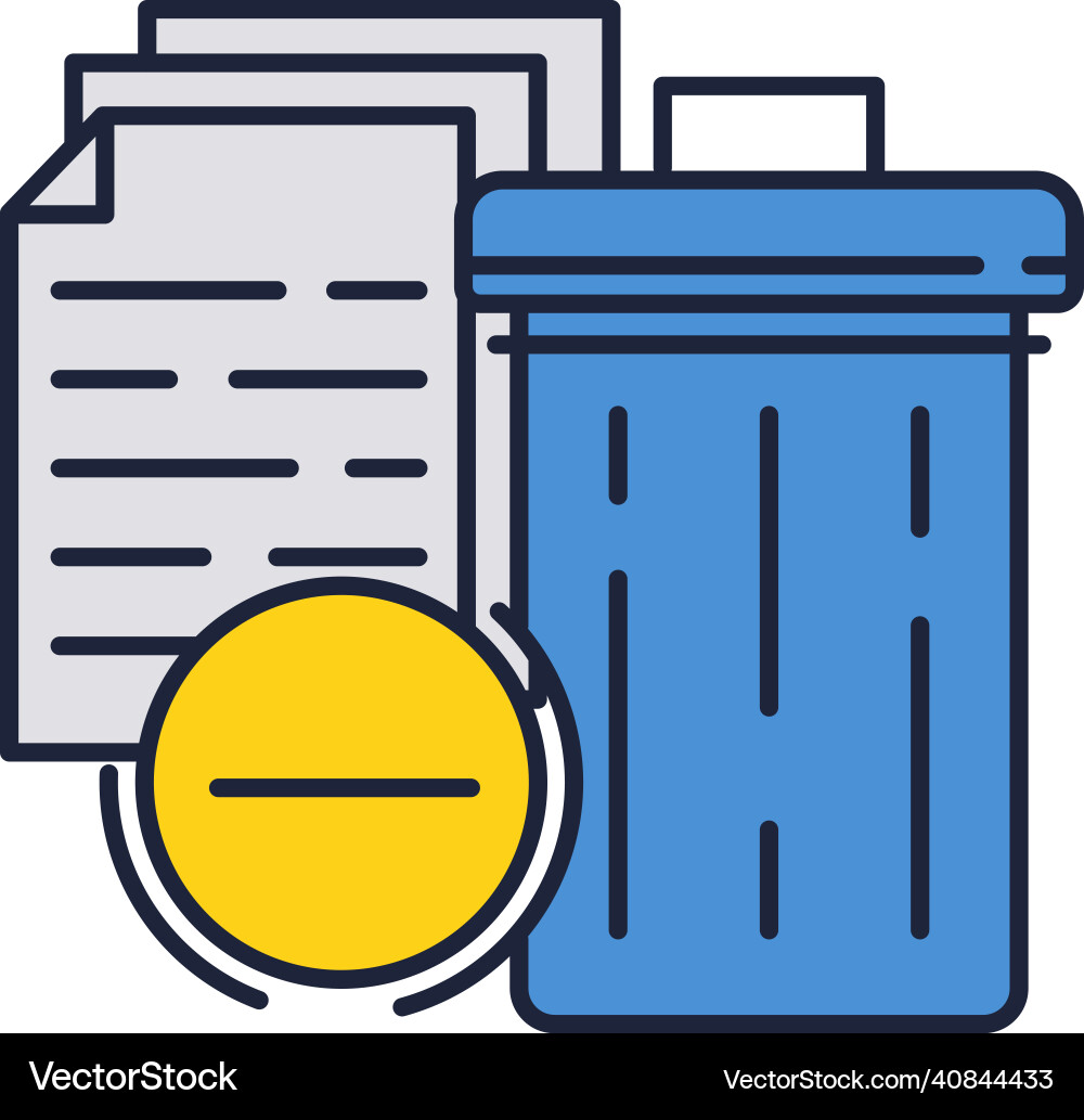 Delete trash file bin on computer icon Vector Image