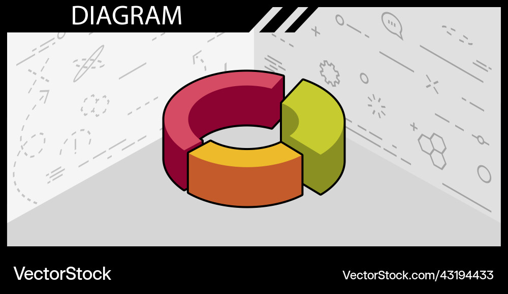 Diagram isometric design icon web 3d colorful Diagram isometric design icon web 3d colorful vector image