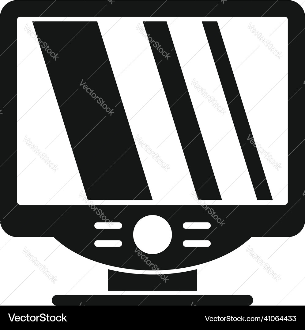 Flat monitor icon simple pc display Vector Image