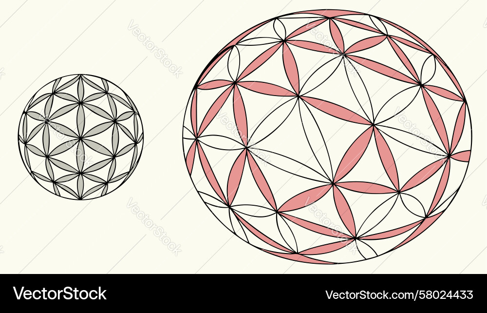 Geometric Sphere with Intricate Patterns Vector Image