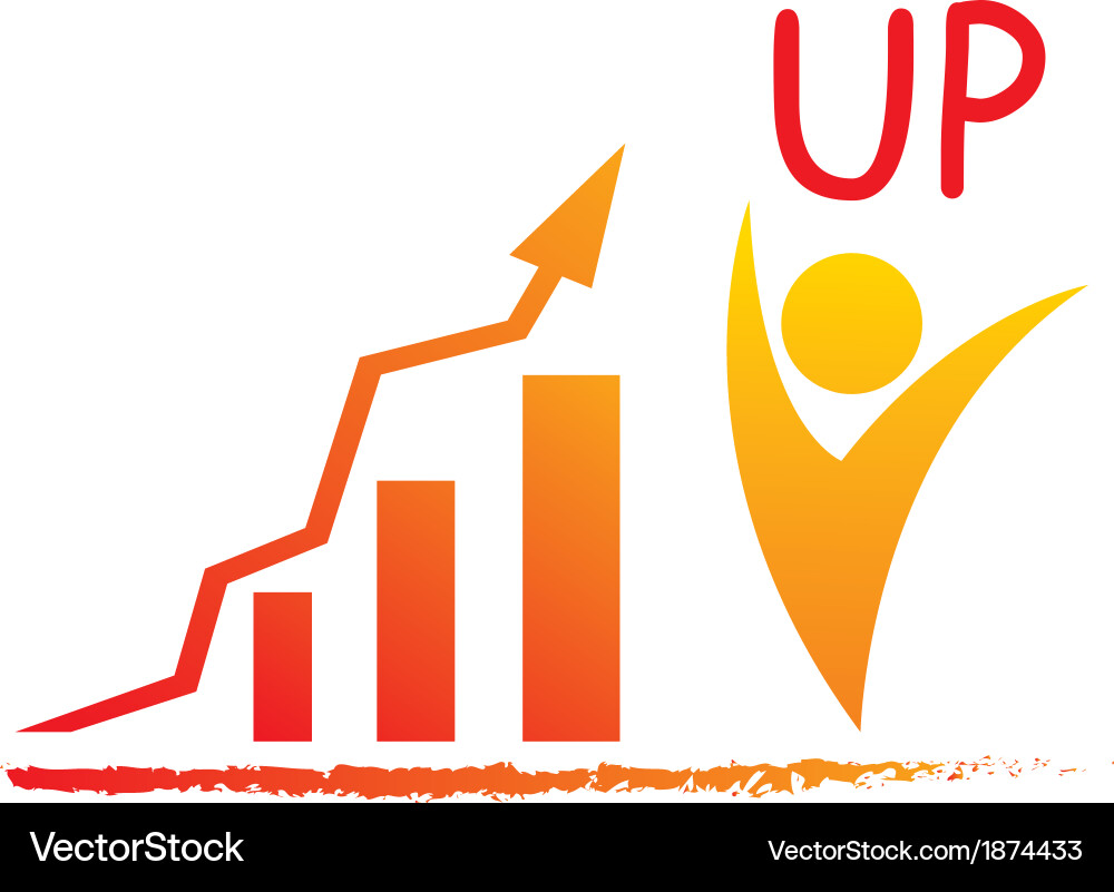 Graph up business vector image