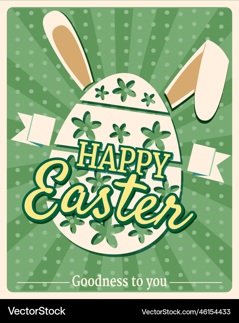 Happy easter vintage poster greeting card egg Happy easter vintage poster greeting card egg vector image