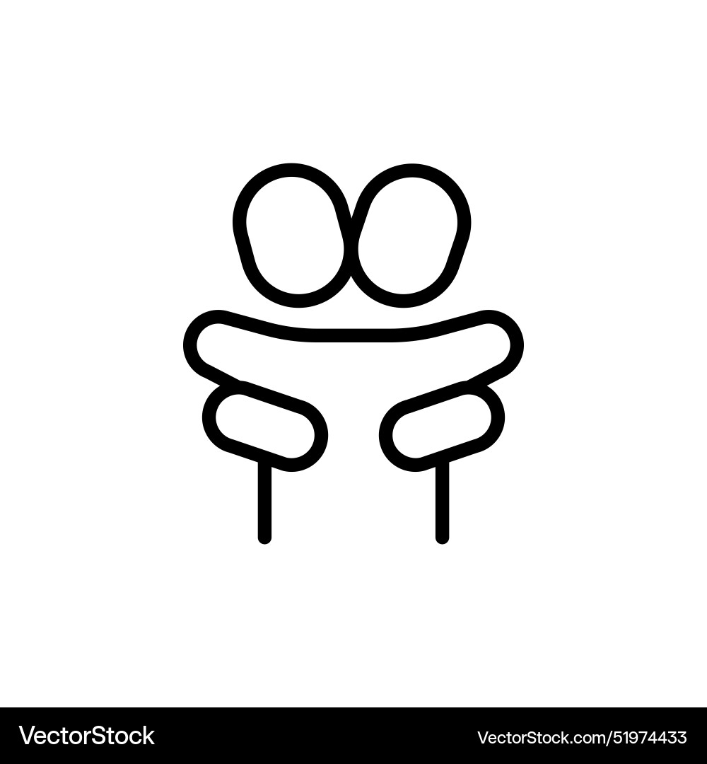 Hug icon in thin line style graphic design Vector Image