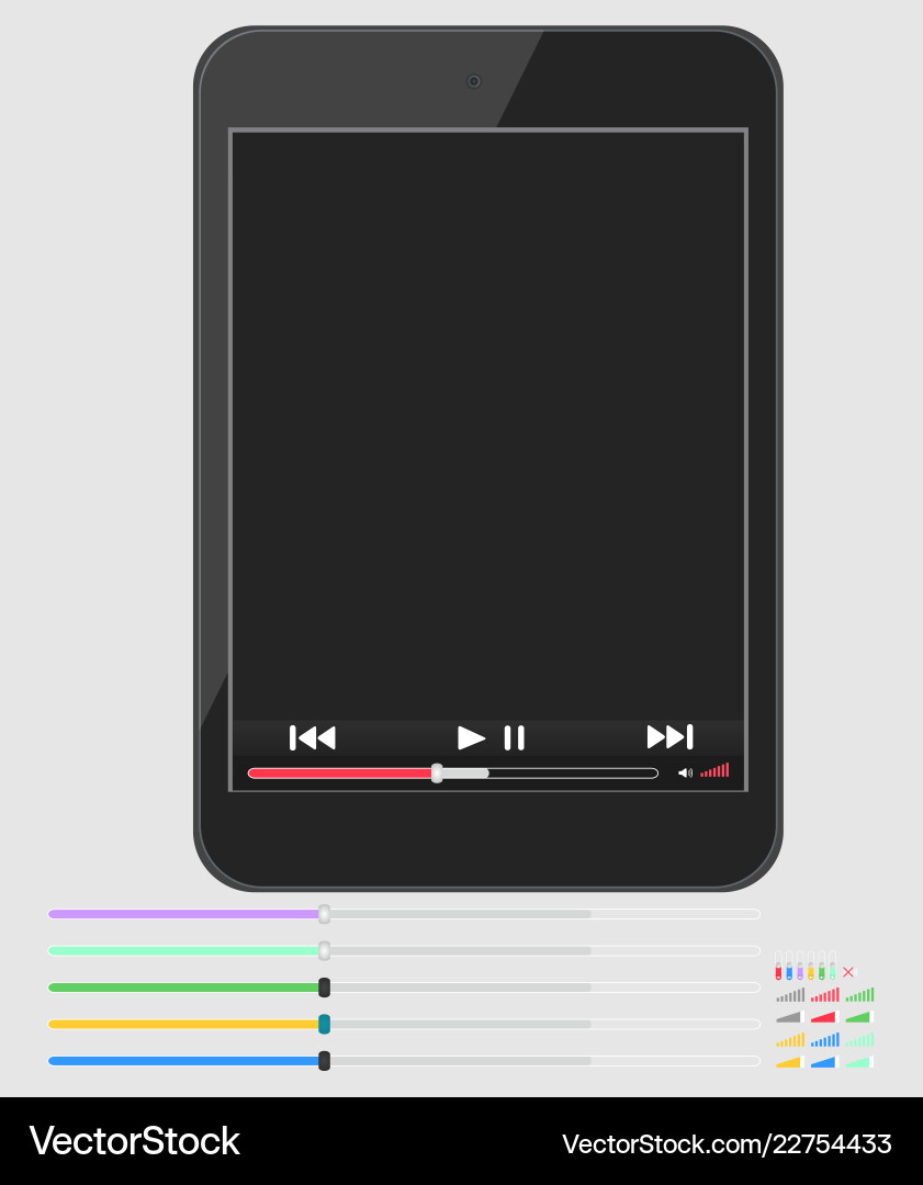 Layout smartphone with multimedia player Layout smartphone with multimedia player vector image