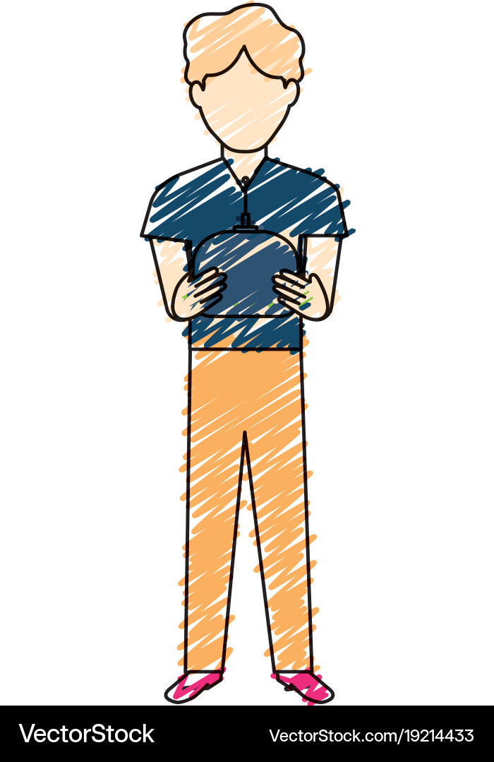 Man with drone remote control vector image