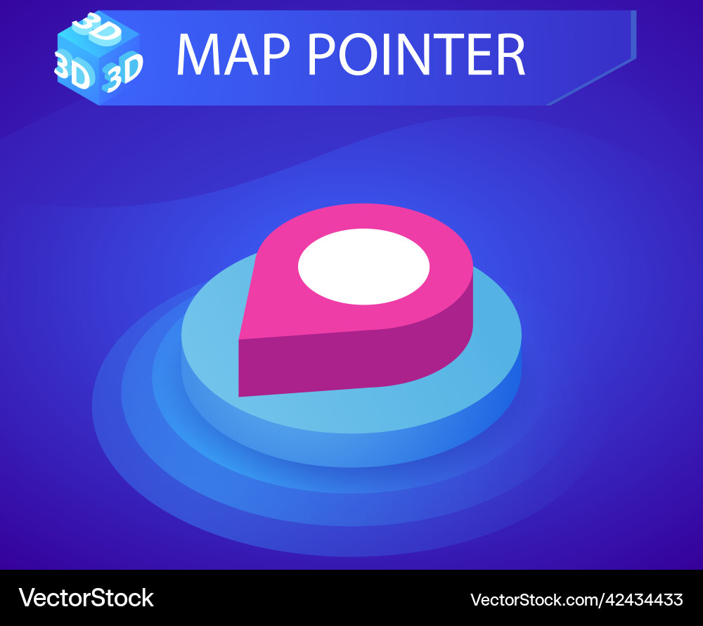 Map pointer isometric design icon web 3d Map pointer isometric design icon web 3d vector image