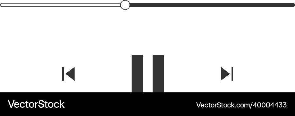 Music player mobile app interface button vector image