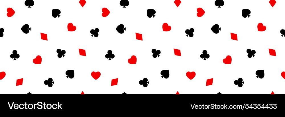 Playing card symbols web banner seamless pattern Playing card symbols web banner seamless pattern vector image