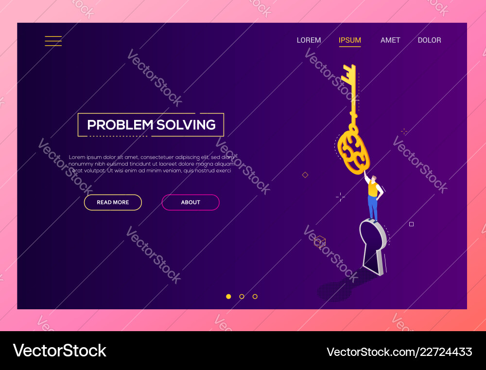 Problem solving - modern isometric web Problem solving - modern isometric web Vector Image