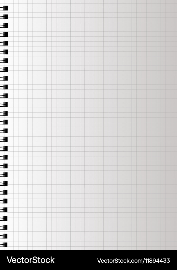 Realistic blank squared notebook paper Vector Image