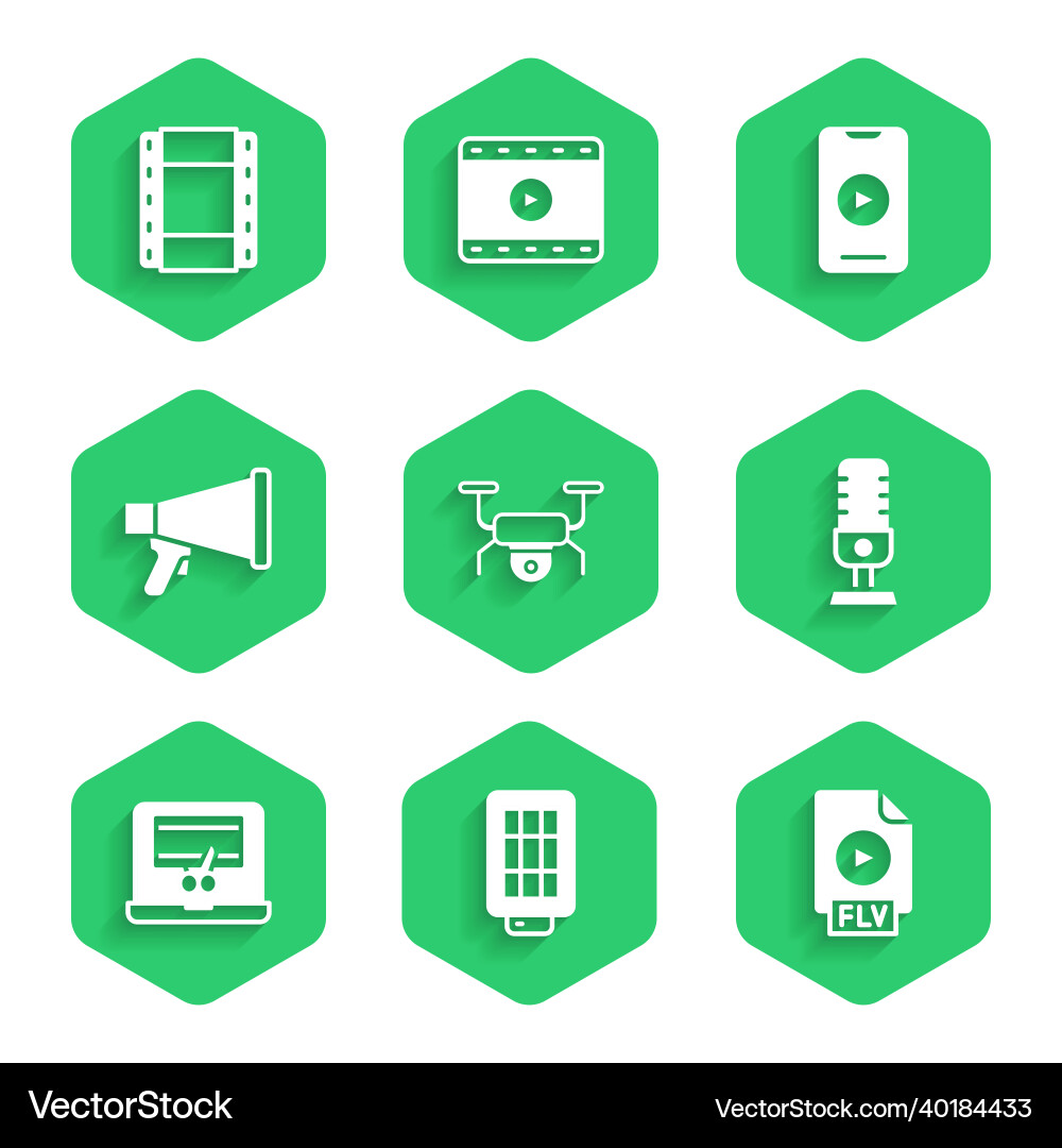 Set drone flying softbox light flv file document Set drone flying softbox light flv file document Vector Image