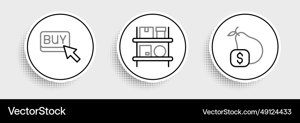 Set line price tag for pear buy button Vector Image