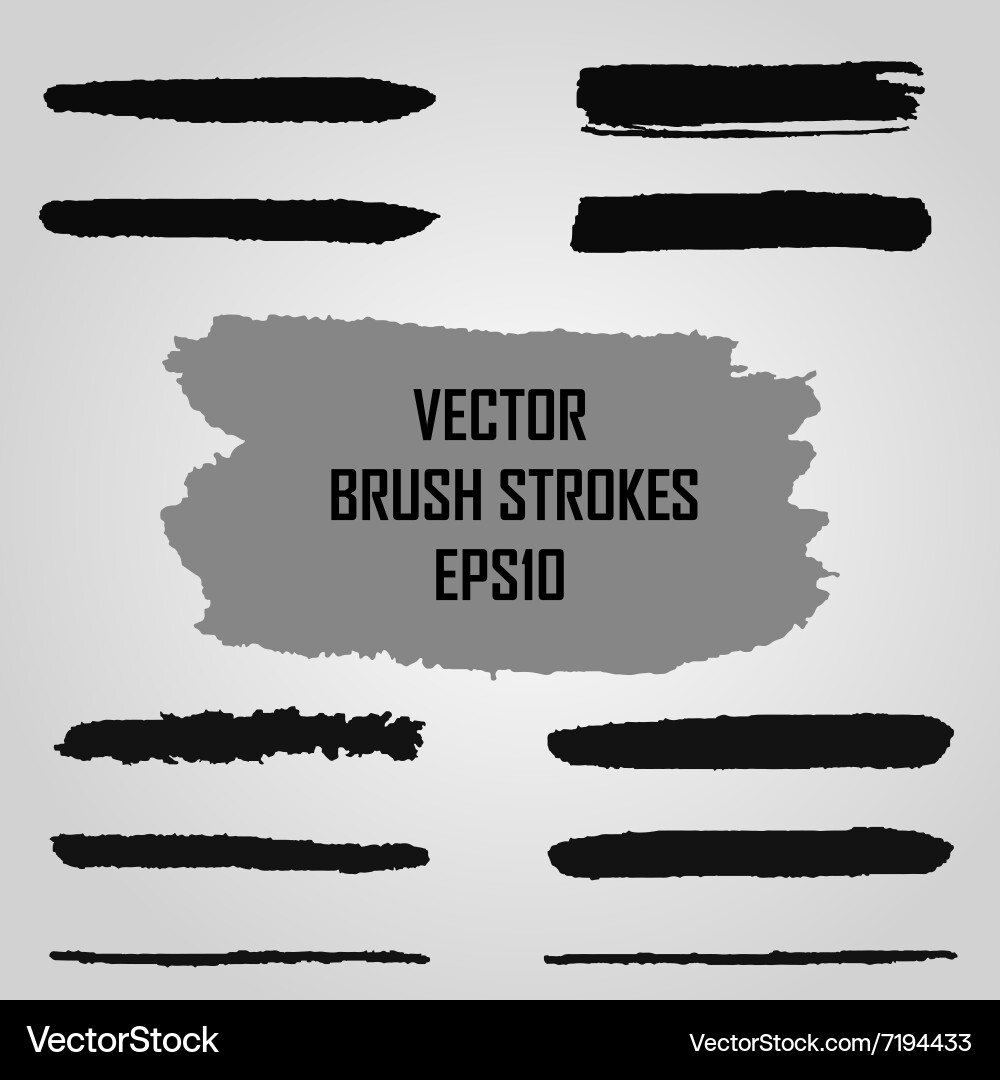 Set of grunge brush strokes jpeg version also Vector Image