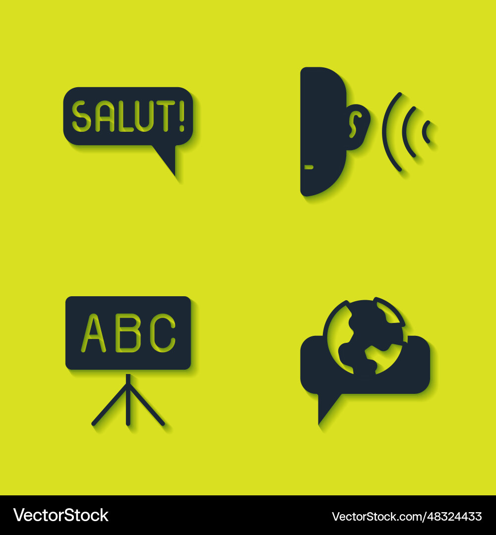 Set salut in different languages learning foreign Set salut in different languages learning foreign vector image