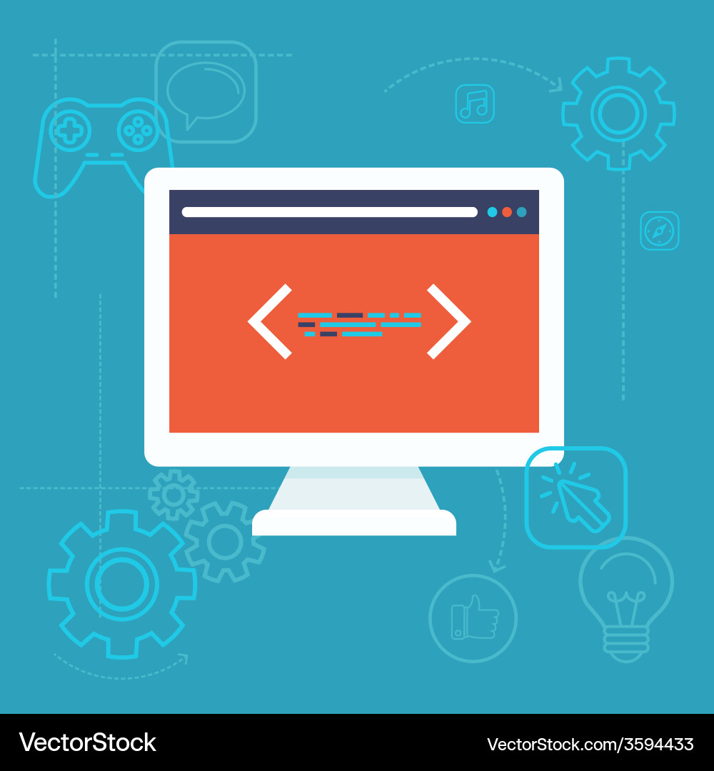 Software Development & Testing Concepts Vector Image