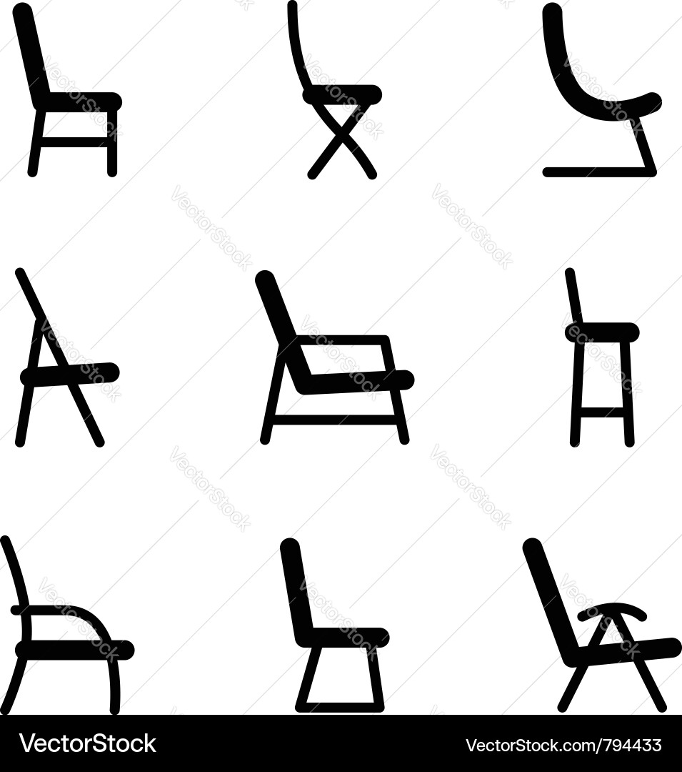 Stuhl Icon Set Vektorbild