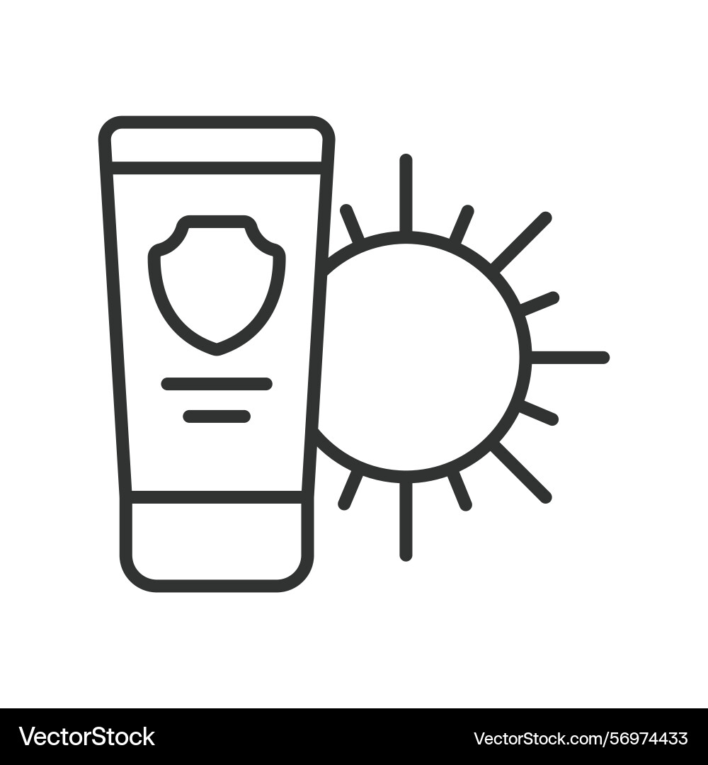 Sunscreen icon in line design sunblock Sunscreen icon in line design sunblock Vector Image