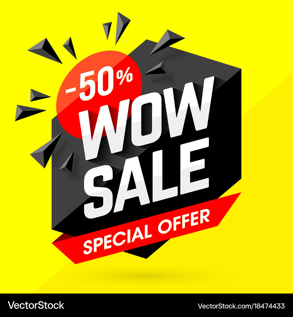 Verkauf Banner - Wow Sonderangebot vektorbild