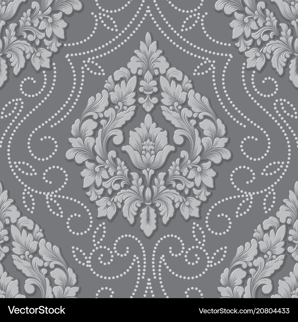 Volumetric damask seamless pattern element Volumetric damask seamless pattern element vector image
