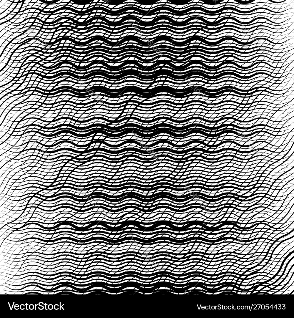 Wavy waving zigzag lines crosshatch grid mesh Vector Image