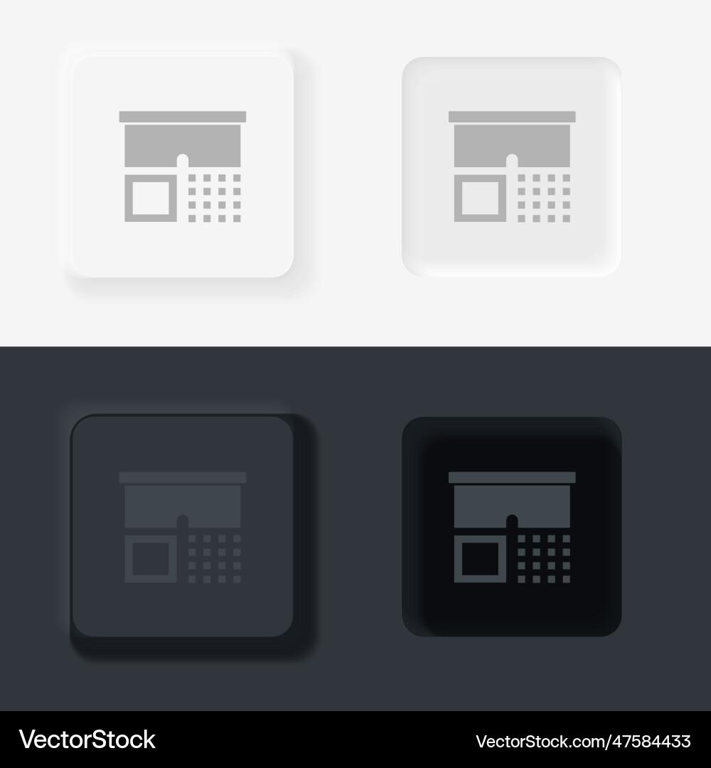 Wear neomorphism style icon with button vector image