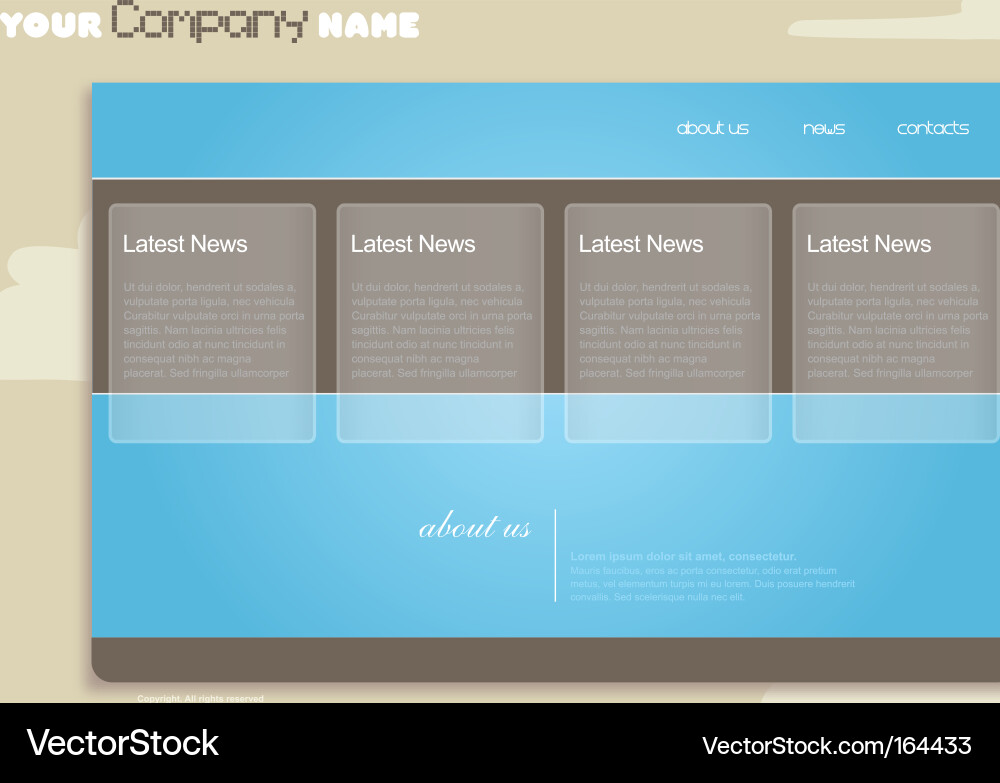 Website Mockup with Cloud Background Vector Image