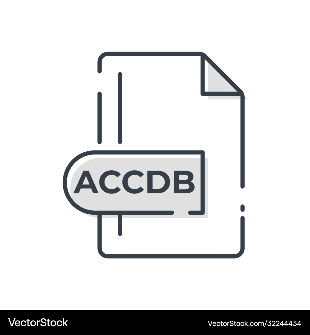 Accdb file format icon extension line Vector Image