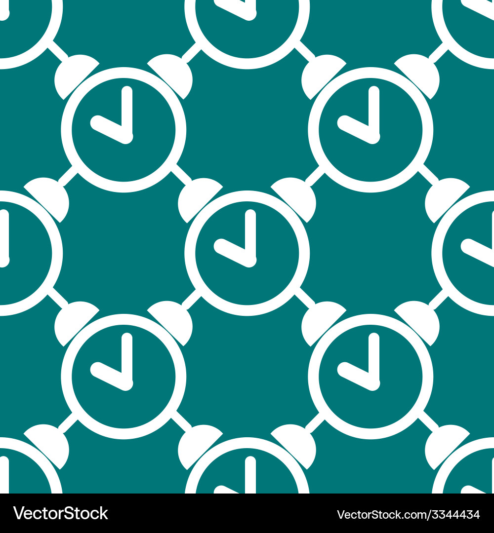 Alarm clock web icon flat design seamless pattern Vector Image