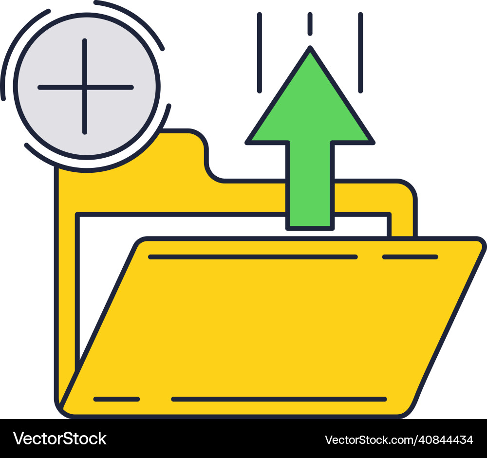 Archive folder document file flat icon vector image