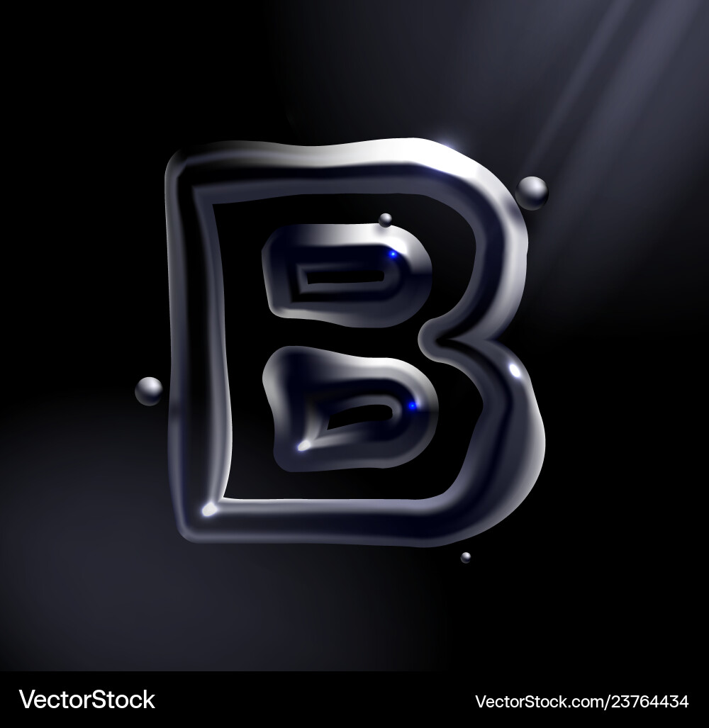 Chrome or lisuid alphabet metallic font effect Chrome or lisuid alphabet metallic font effect vector image