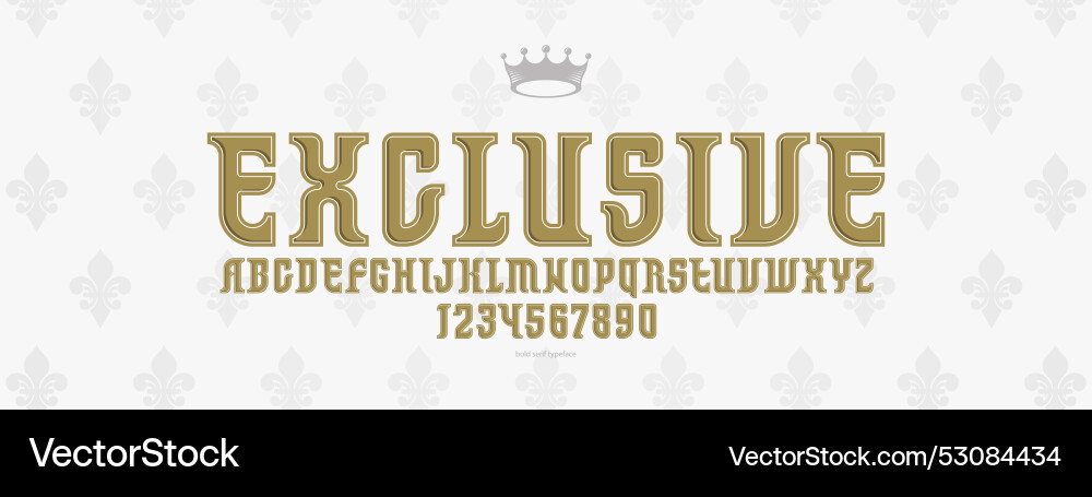 Classic style serif display font for logos Classic style serif display font for logos vector image