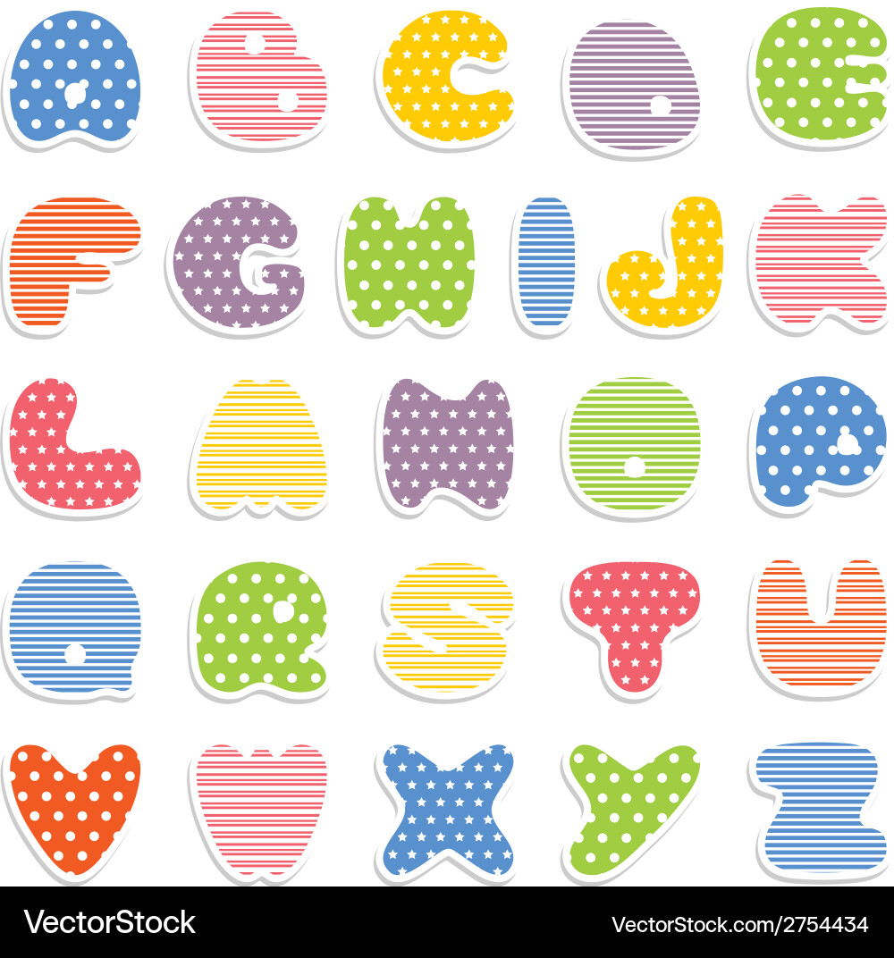 Colorful alphabet Royalty Free Vector Image - VectorStock