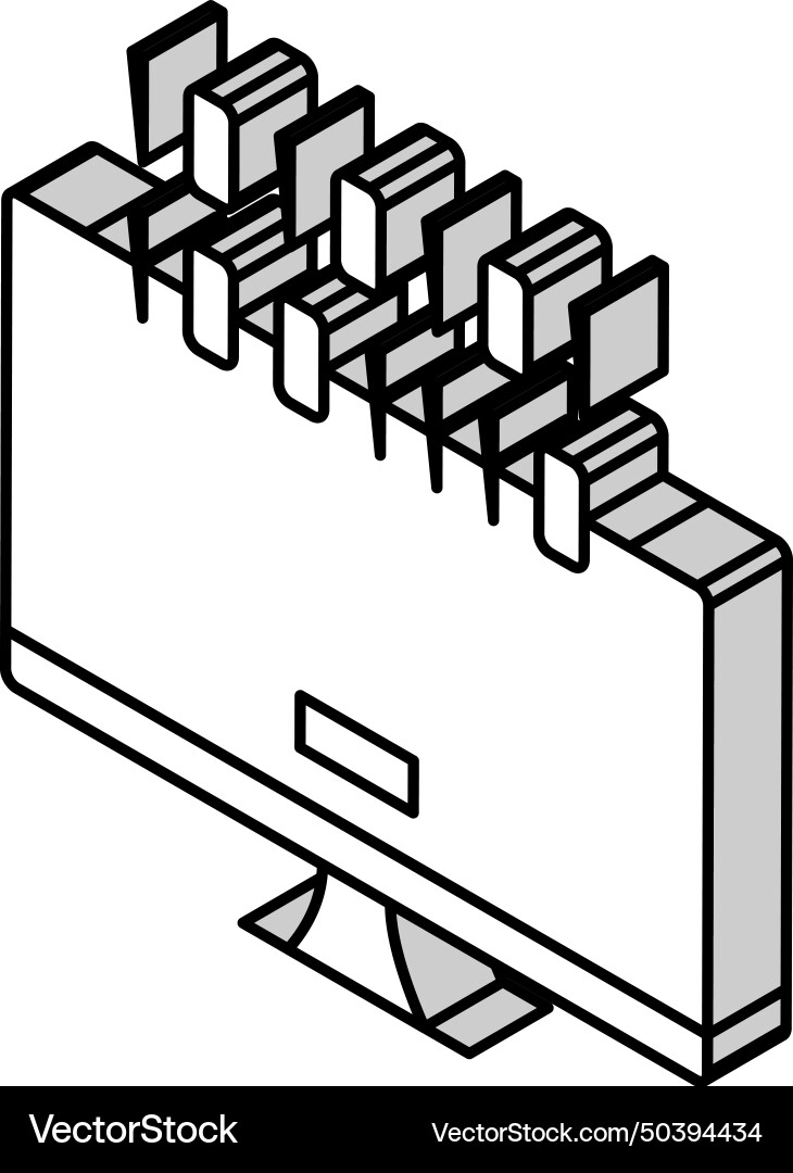 Computer fatal error isometric icon Vector Image