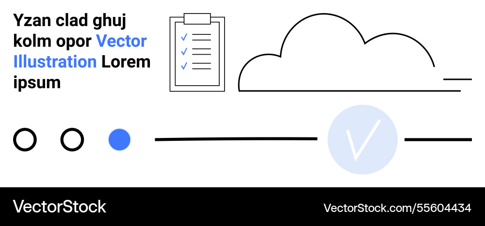 Digital checklist with cloud storage and progress Digital checklist with cloud storage and progress vector image