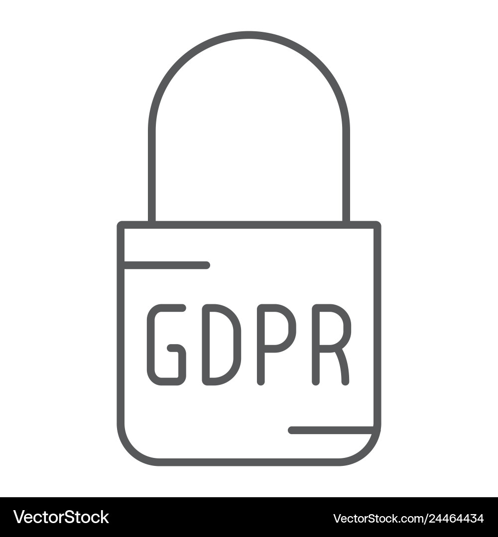Gdpr lock thin line icon access and secure Vector Image