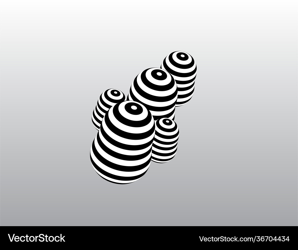 Geometric abstract objects with black and white vector image