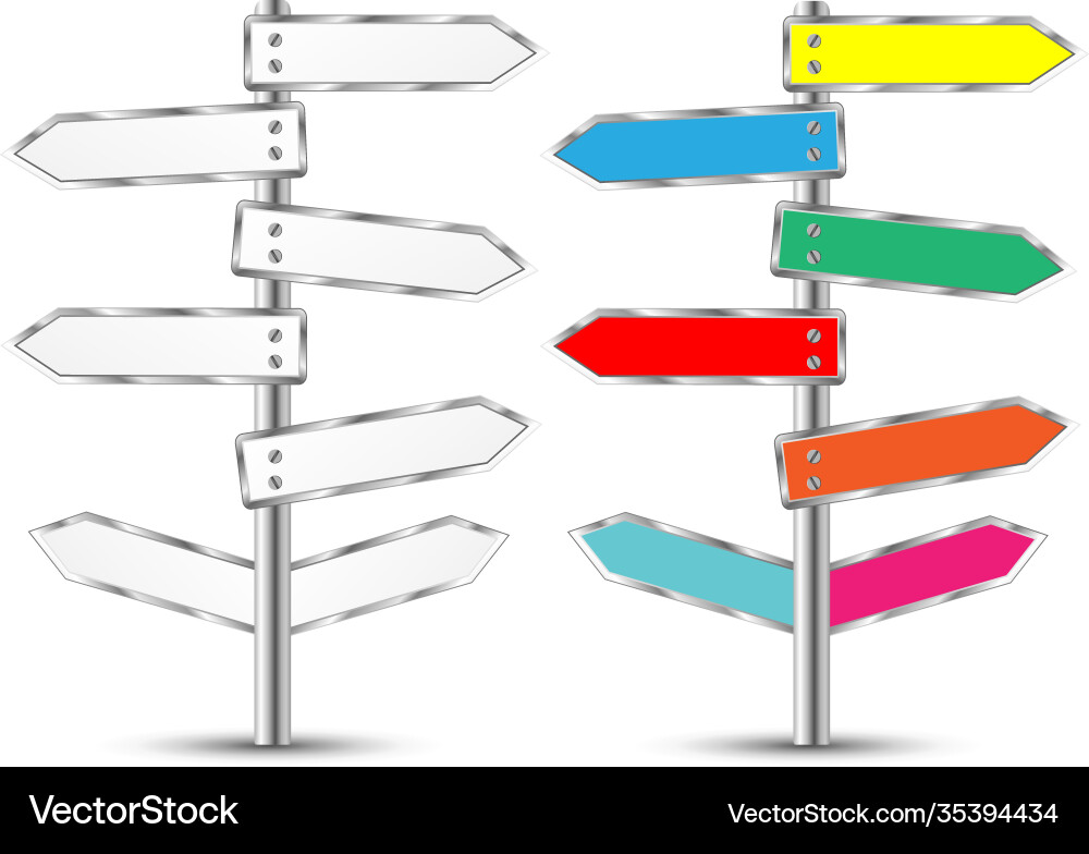 Metal Signpost with Pointer vector image