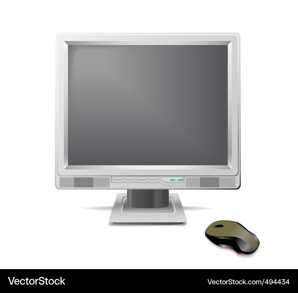 Monitor and mouse vector image